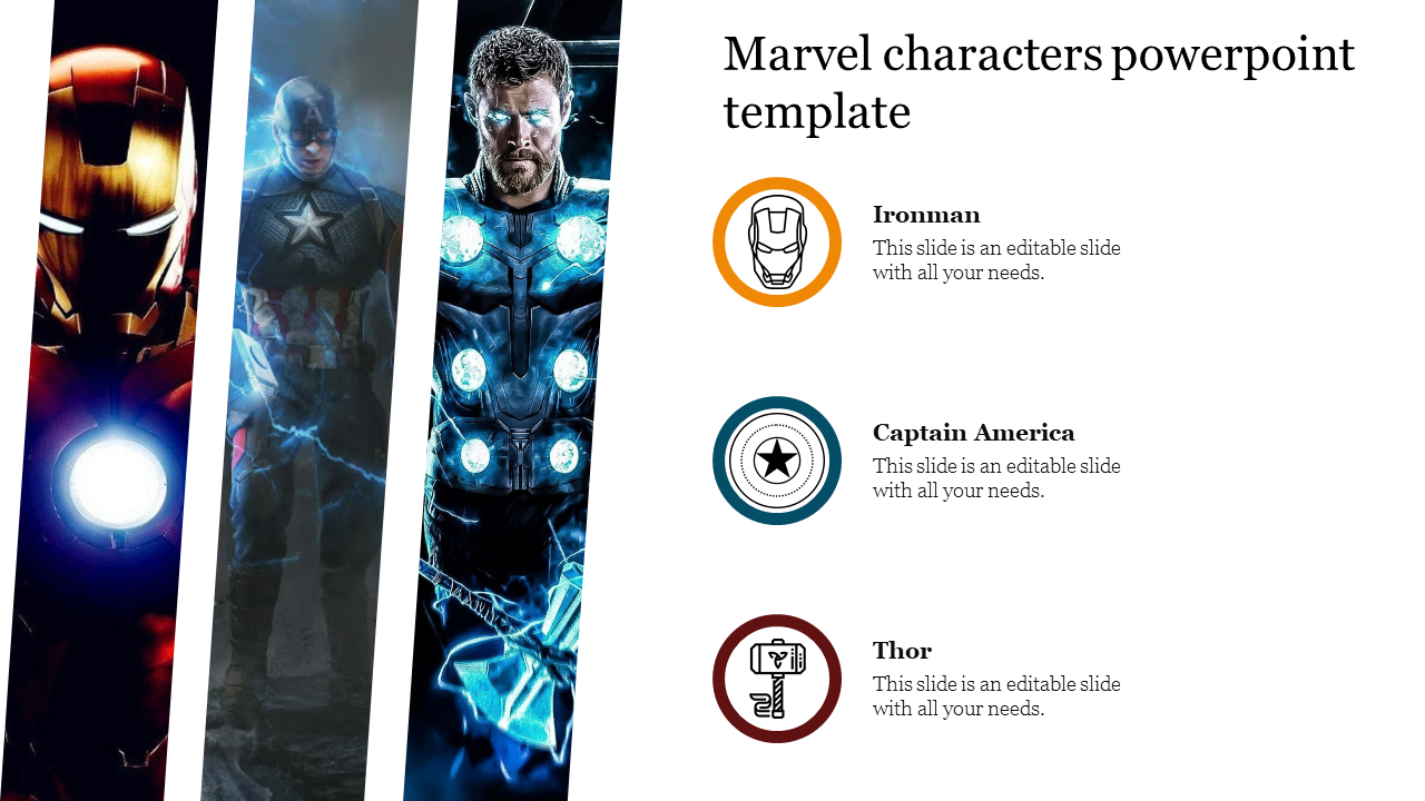 Marvel characters powerpoint template